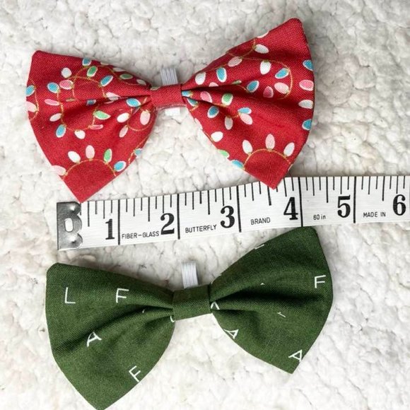 Holiday Pet Bow Tie Slide over collar set - Picture 1 of 2